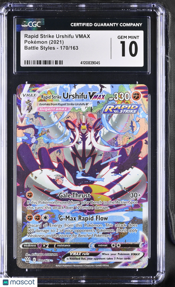 Battle Styles Rapid Strike Urshifu VMAX Holo Secret Rare CGC 10 #170/163