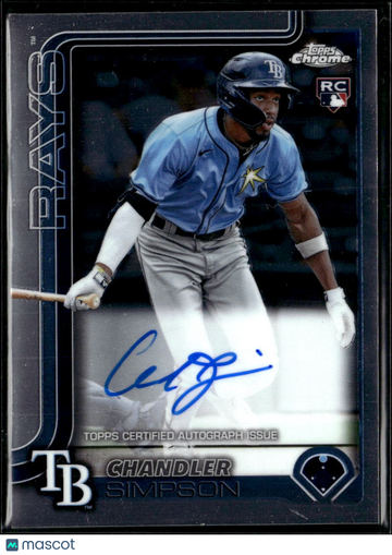 Chandler Simpson 2025 Topps Chrome RC Auto Tampa Bay Rays