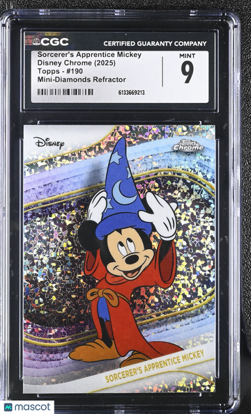2025 Topps Disney Chrome Sorcerer's Apprentice Mickey #190 CGC 9