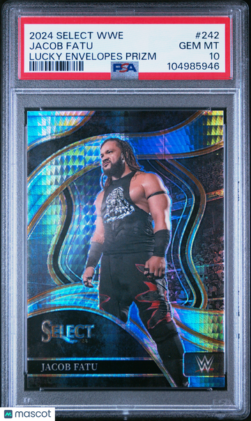 2024 Panini Select WWE Jacob Fatu #242 Lucky Envelopes Prizm PSA 10