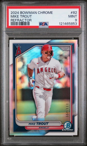 2024 Bowman Chrome Refractor Mike Trout #82 /499 PSA 9