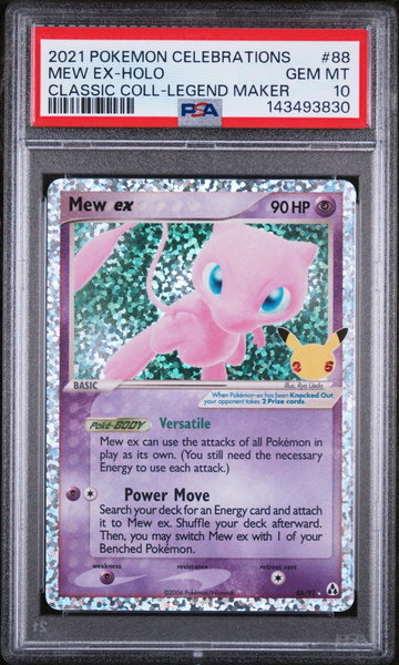 2021 Pokemon Celebrations Classic Collection Ex Legend Maker Holo Mew Ex #88 PSA 10