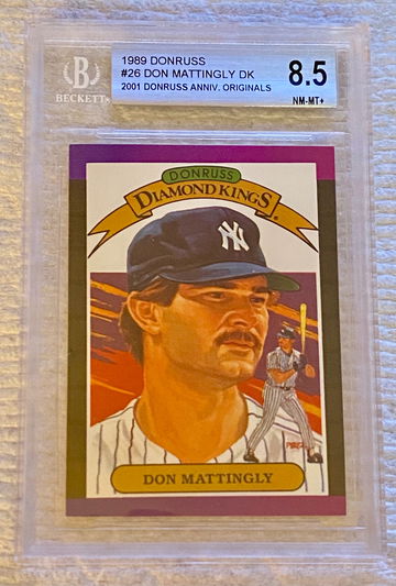 1989 Donruss Don Mattingly DK 26 2001 Anniversary Originals BGS 8.5 NM-MT+