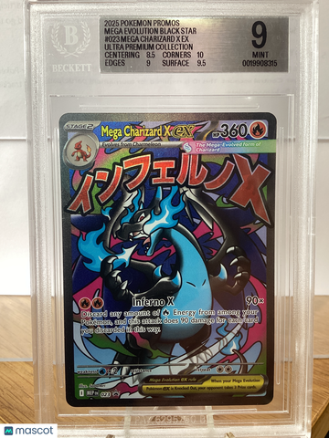2025 Pokemon TCG Mega Evolution Black Star Promos Mega Charizard X ex #023 /(Mega BGS 9
