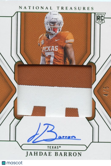 2025 Panini National Treasures Collegiate Jahdae Barron Patch Panini Authentic