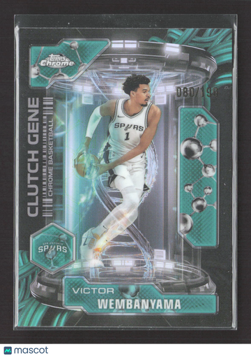 2025 Topps Chrome Clutch Gene Aqua #CG-17 Victor Wembanyama Spurs 080/198 Basketball Card