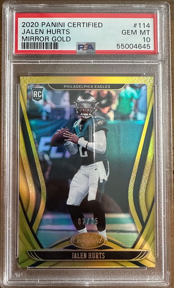 2020 Jalen Hurts certified mirror gold #/25