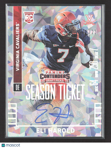 2015 Panini Contenders Draft Picks Eli Harold #186 /23 RC