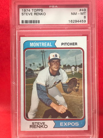 Steve Renko 1974 Topps 49 PSA 8 Nm-Mt Expos