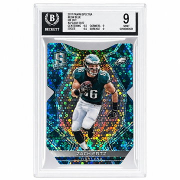 2017 Panini Spectra 12 Zach Ertz Prizm Neon /35 Beckett 9 Mint Eagles