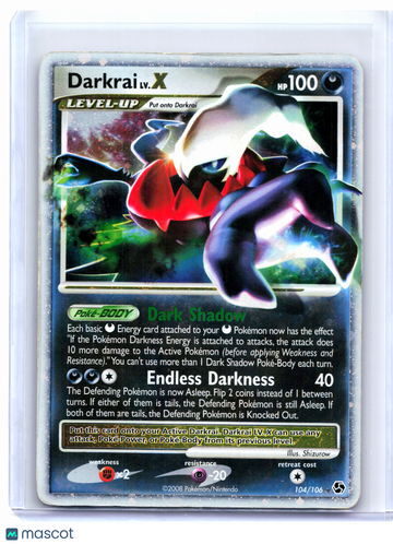 2008 Pokemon—Darkrai LV.X #104/106 Great Encounters—Ultra Rare Holo [Damaged] [Heavily Played]