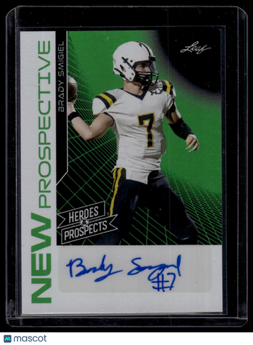 2024 Leaf Heroes & Prospects Brady Smigiel #NP-BS1 New Prospective Green SN AU