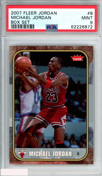 2007 FLEER JORDAN BOX SET MICHAEL JORDAN #8 CHICAGO BULLS HOF PSA 9 MINT