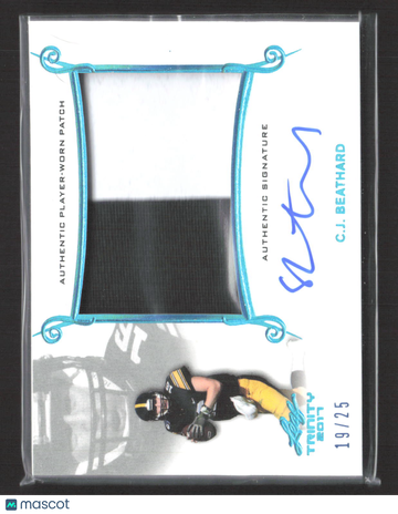 2017 Leaf Trinity C.J. Beathard #PA-CJB /25 Authentic Signature Authentic Player-Worn Patch