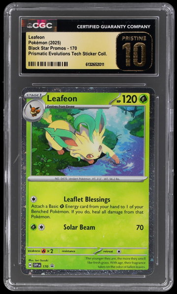 2025 Pokemon Scarlet And Violet Black Star Promos Leafeon Prismatic Evolutions Tech Sticker Collection CGC 10 Pristine