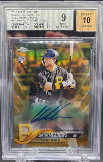 Austin Meadows 2018 Topps Chrome Gold Refractor Auto #/50 BGS 9