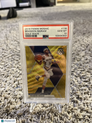 Brandon Ingram PSA 10 Gold Wave Panini Mosaic #136 Pelicans