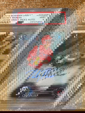 MICKEY MONIAK 2016 BOWMAN CHROME ROOKIE AUTOGRAPH AUTO PSA 9 MINT -PHILLIES!!