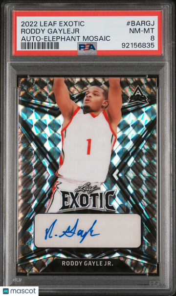 2022 Leaf Exotic Autographs Roddy Gaylejr #BARGJ Auto-Elephant Mosaic PSA 8