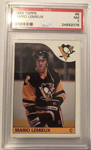 1985 Topps Mario Lemieux #9 PSA 7 Rookie RC