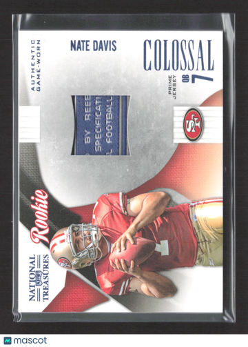 2009 Panini Playoff National Treasures Colossal Nate Davis #31 Authentic Game-Worn Prime Jersey