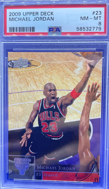 2009 UPPER DECK MICHAEL JORDAN CHICAGO BULLS PSA 8 NM-MT #23 HOF