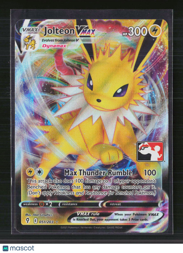 2021 Evolving Skies Jolteon VMAX Holo Triple Rare RRR #51/203