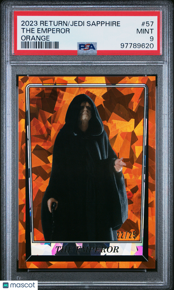 2023 Topps Chrome Sapphire Star Wars Return Of The Jedi The Emperor #57 Orange PSA 9