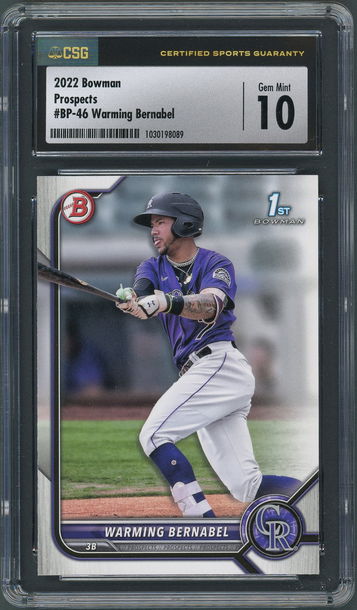 2022 Bowman Prospects Warming Bernabel RC #BP-46 Colorado Rockies - CSG 10