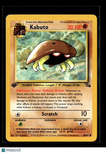 1999 Fossil Kabuto 1st Edition #50/62