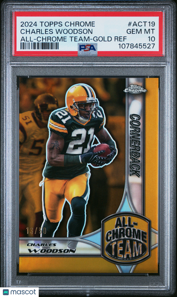 2024 Topps Chrome Chrome All-Chrome Team Charles Woodson #ACT19 Gold Ref /50 PSA 10