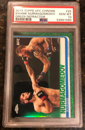 2019 Topps Chrome UFC Green Refractor /99 Khabib Nurmagomedov PSA 10