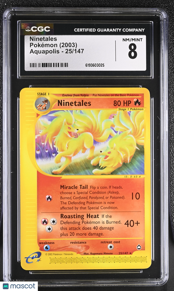 Ninetales #25/147 2003 Pokemon Aquapolis CGC 8