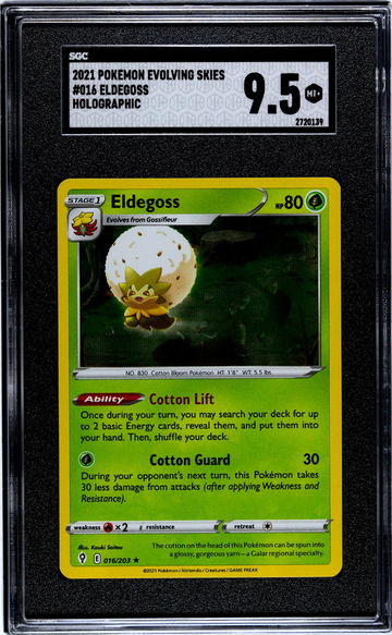 2021 Pokémon Sword & Shield Evolving Skies Eldegoss #016/203 Holo SGC 9.5