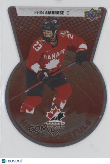 2022 Upper Deck Team Canada Juniors Erin Ambrose #MH-29 Red 04/22 Parallel/Variety Rookie Insert