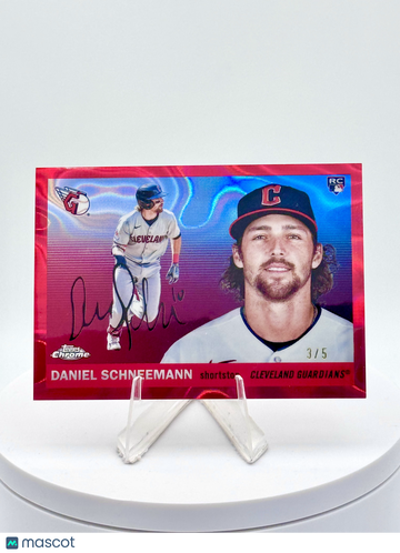 2024 2025 Topps Chrome Platinum Daniel Schneemann #341 Red Lava Refractor /5 (RC)