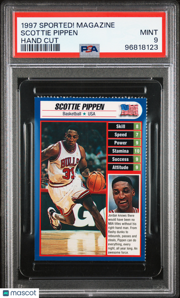 1997 Sported! Magazine-Hand Cut Scottie Pippen PSA 9