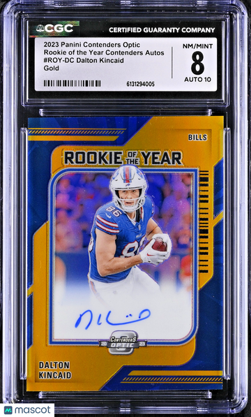 2023 Panini Contenders Optic Dalton Kincaid #ROY-DC Gold Prizm Parallel/Variety Rookie Insert 8
