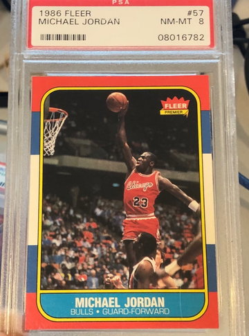 1986 Fleer Michael Jordan rookie psa 8