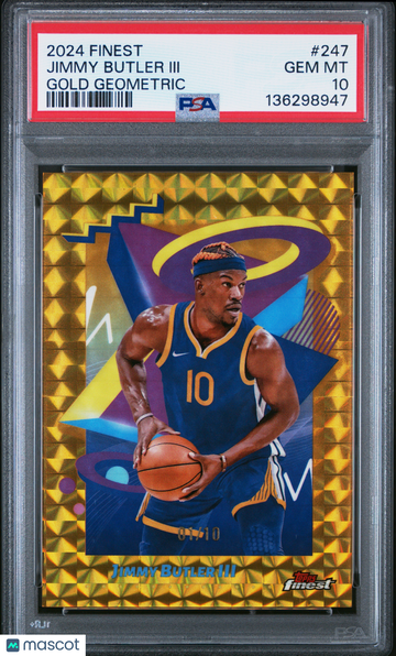 2024 Topps Finest Jimmy Butler III #247 Gold Geometric /10 PSA 10