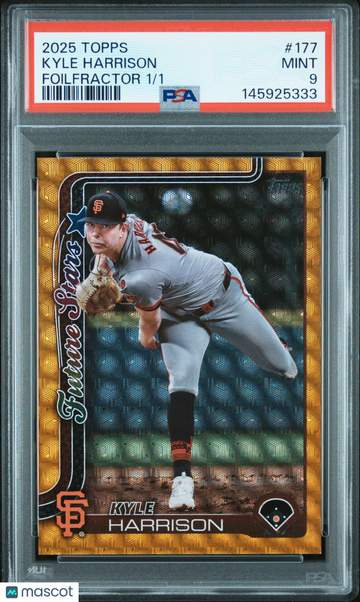 2025 Topps Kyle Harrison #177 Foilfractor /1 PSA 9