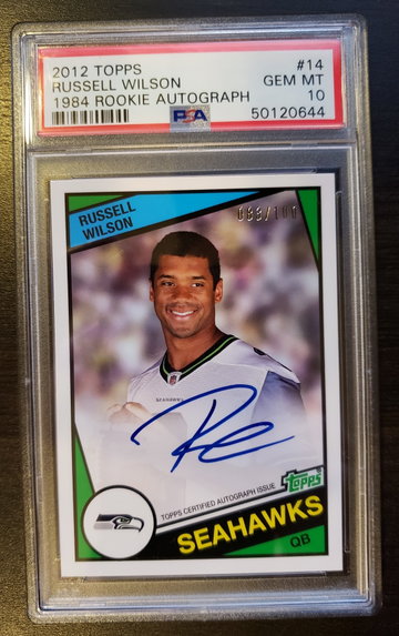 Russell Wilson 2012 Topps 1984 Rookie Auto RC PSA 10