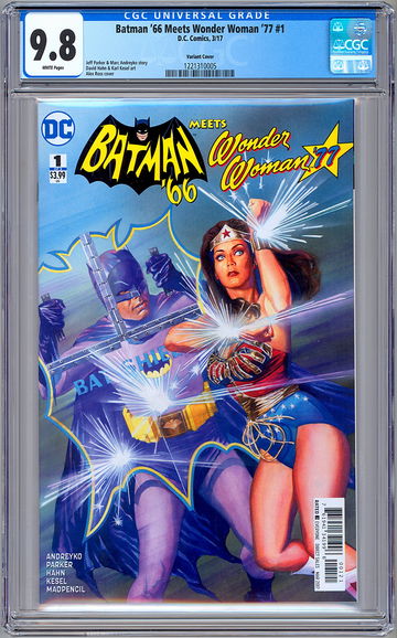 BATMAN ‘66 MEETS WONDER WOMAN ‘77 #1 CGC 9.8 ALEX ROSS RETRO 1960'S COVER 2017