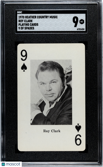 1970 Heather Country Music Playing Cards Roy Clark 9 Of Spades SGC 9