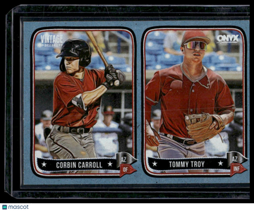 2024 Onyx Vintage Corbin Carroll & Tommy Troy #OVCCTT Aqua Bordered SN