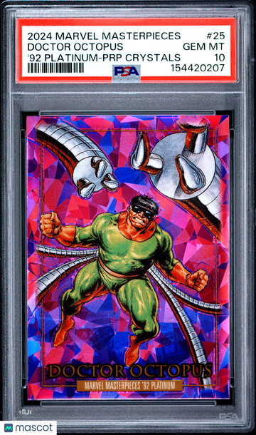 2024 Upper Deck Marvel Masterpieces '92 Platinum Doctor Octopus Purple Crystals #25 PSA 10