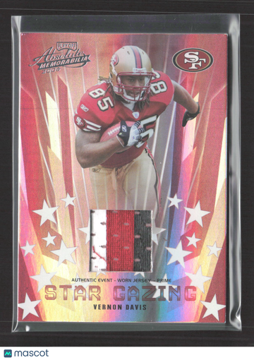 2006 Playoff Absolute Memorabilia Star Gazing Vernon Davis #SG-13 Authentic Event-Worn Jersey Prime