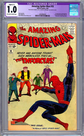 AMAZING SPIDER-MAN #10 CGC 1.0 STAN LEE STORY JACK KIRBY STEVE DITKO ART 1964
