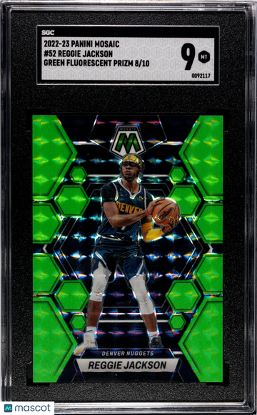 2022 Panini Mosaic Reggie Jackson #52 Green Fluorescent Prizm /10 SGC 9