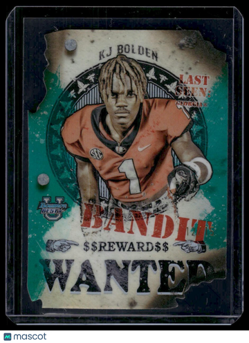 2024 Bowman University Best KJ Bolden #GB-6 Gunslingers and Bandits Die Cut Teal Refractor SN